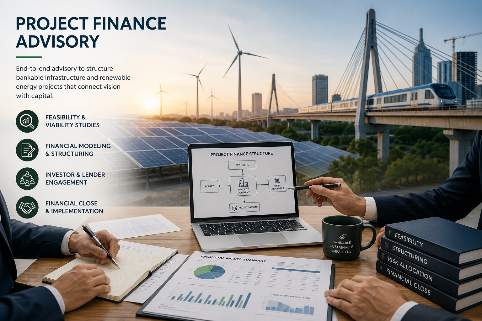 Financial analysis displayed on a laptop for infrastructure investment review